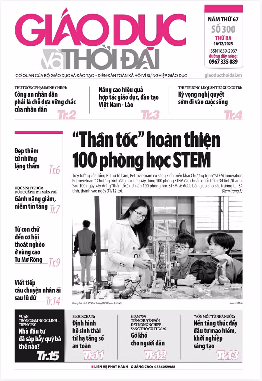Tin tức báo in 16/12: 'Thần tốc' hoàn thiện 100 phòng học STEM