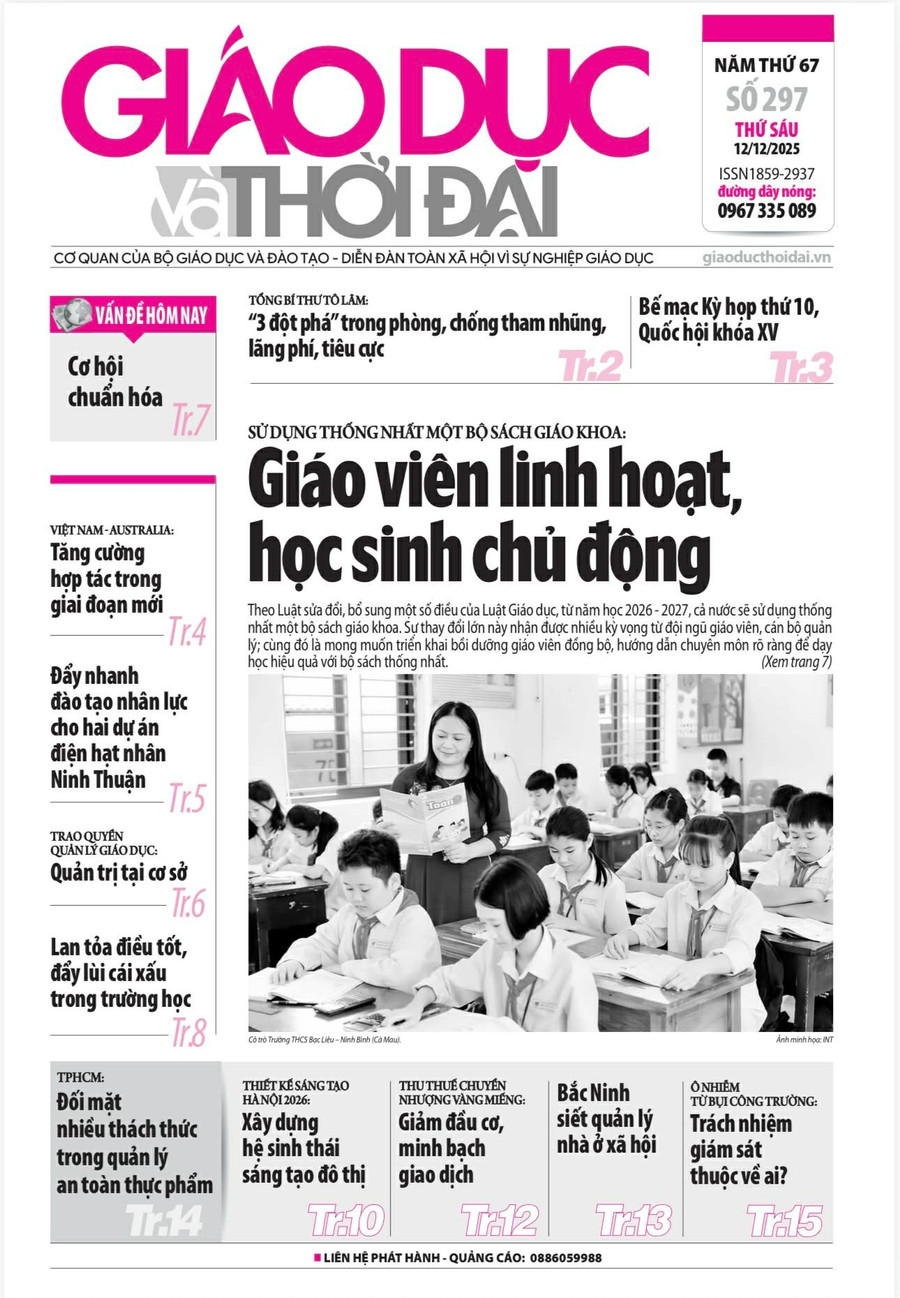 Tin tức báo in 12/12: Lan tỏa điều tốt, đẩy lùi cái xấu trong trường học