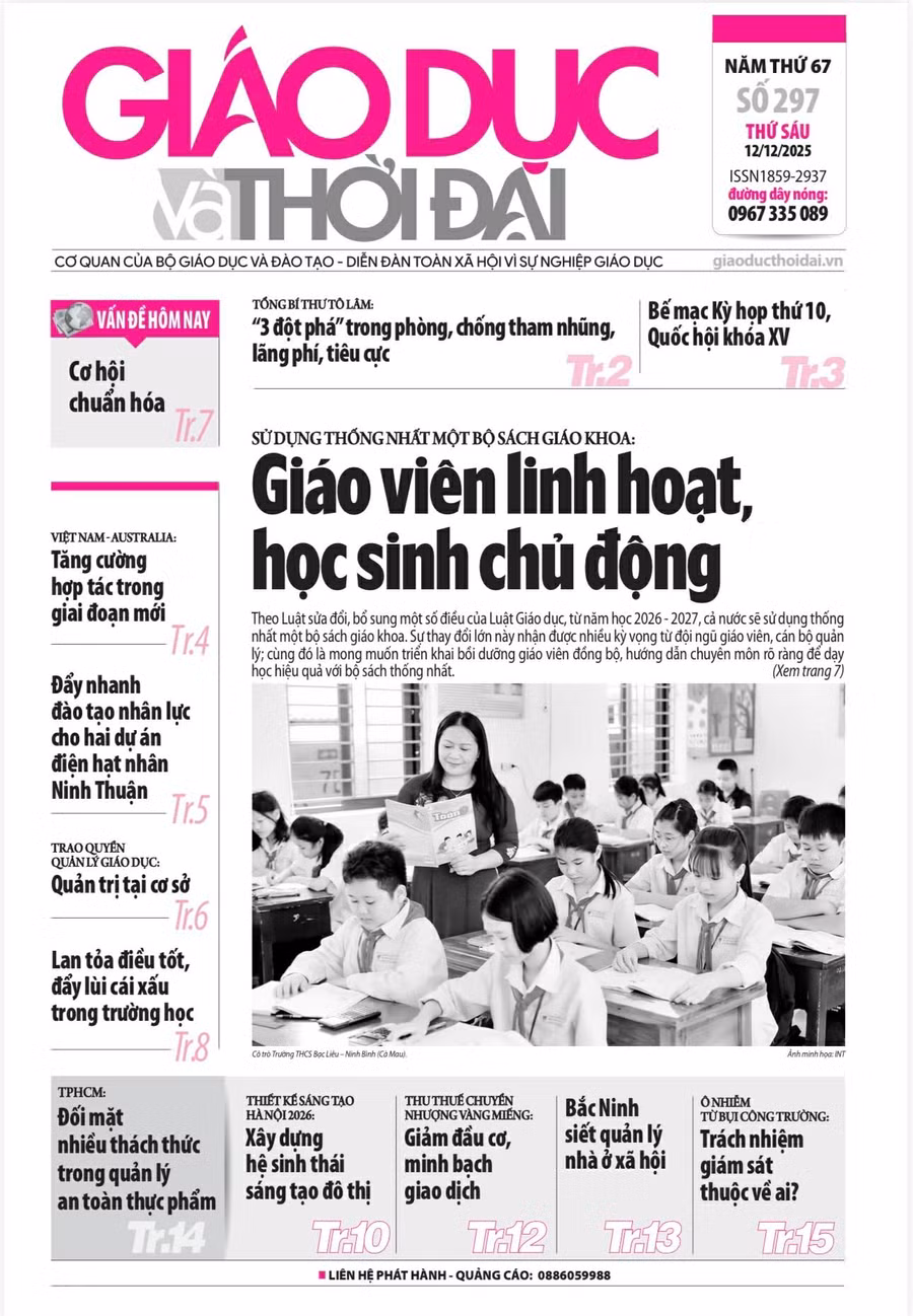 Tin tức báo in 12/12: Lan tỏa điều tốt, đẩy lùi cái xấu trong trường học