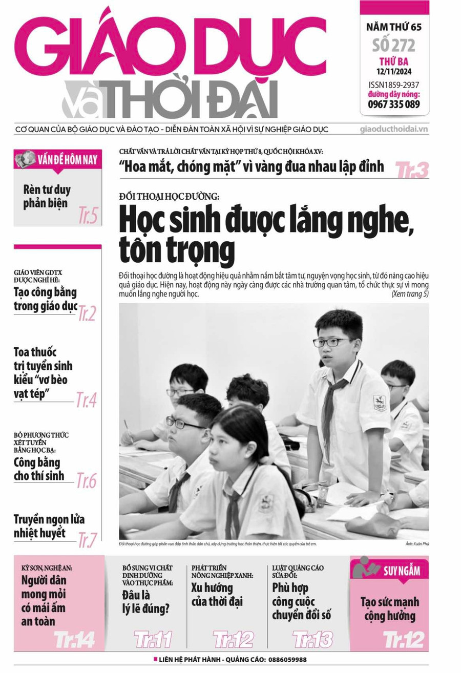 Tin tức báo in 12/11: Tạo công bằng trong giáo dục