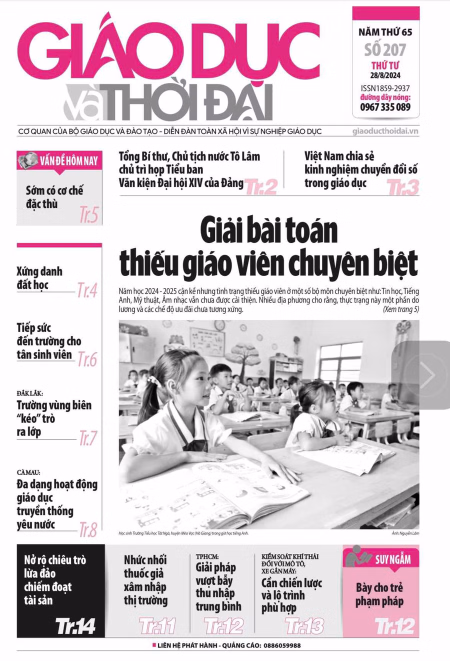 Tin tức báo in 28/8: Giải bài toán thiếu giáo viên chuyên biệt