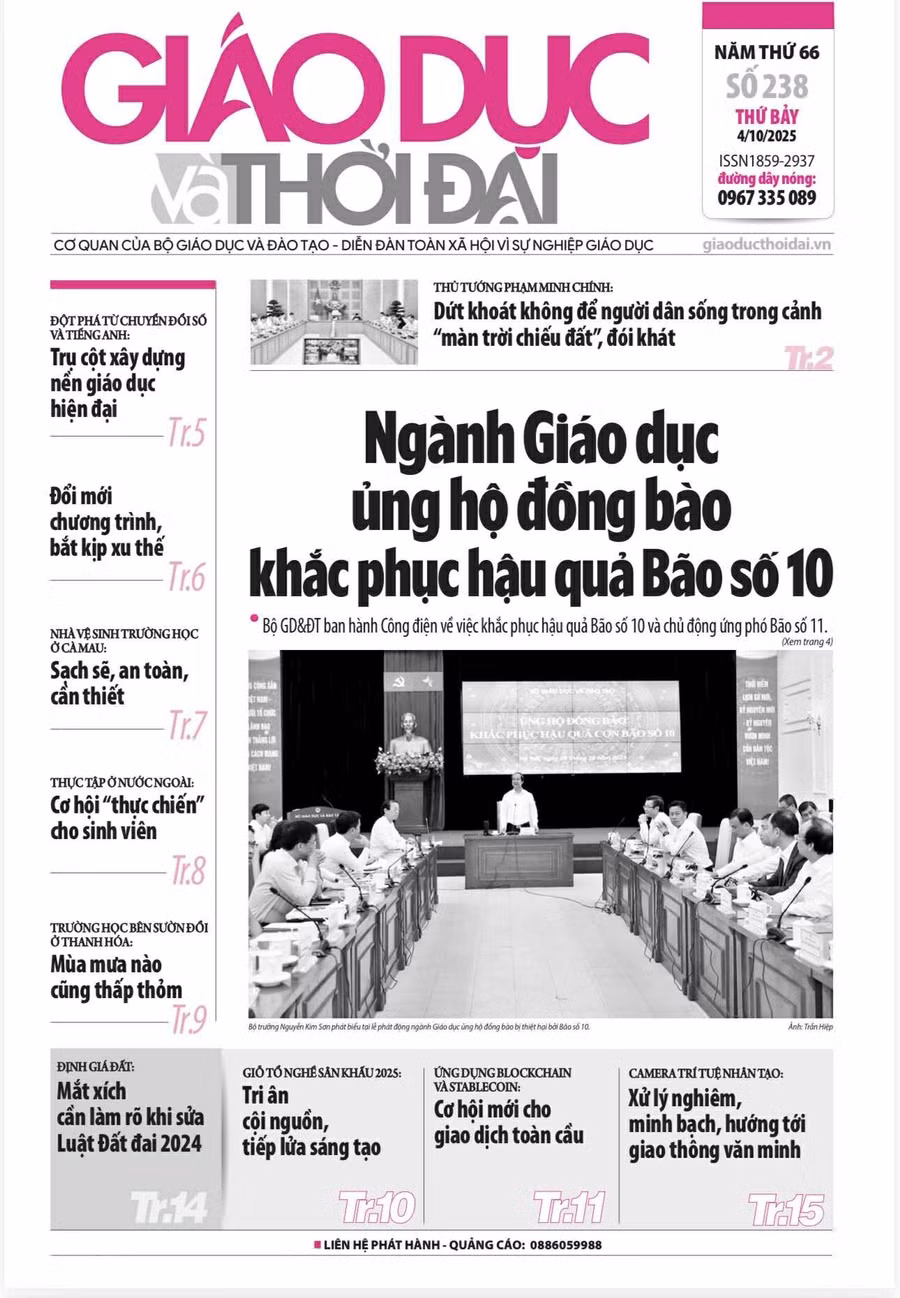 Tin tức báo in 4/10: Ngành Giáo dục ủng hộ đồng bào khắc phục hậu quả Bão số 10