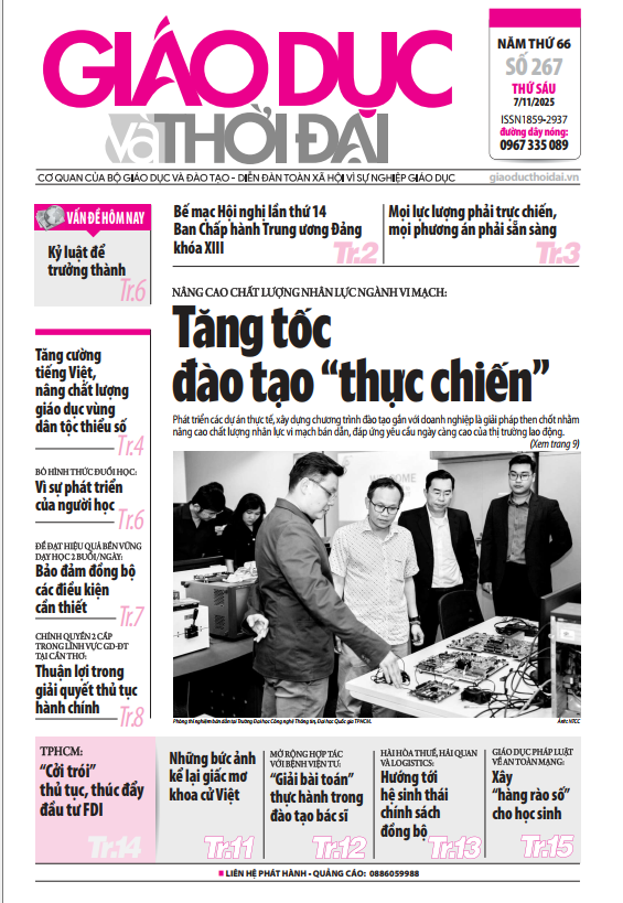 Tin tức báo in 7/11: Động lực để giáo viên yên tâm dạy học, cống hiến