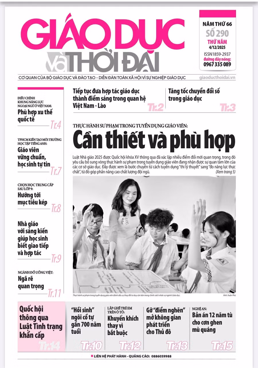 Tin tức báo in 4/12: Ngôi trường từ mồ hôi, nước mắt người thầy