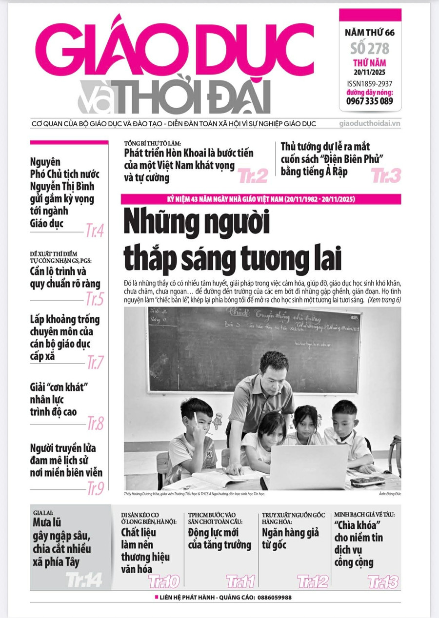 Tin tức báo in 20/11: Những người thắp sáng tương lai