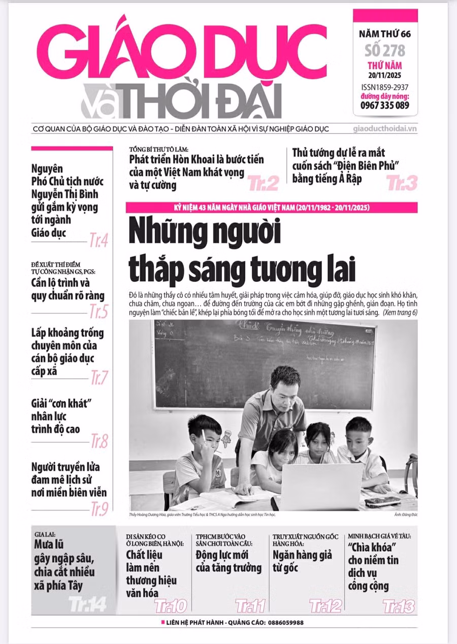 Tin tức báo in 20/11: Những người thắp sáng tương lai