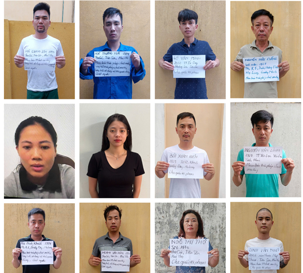 Các nghi phạm trong vụ án.