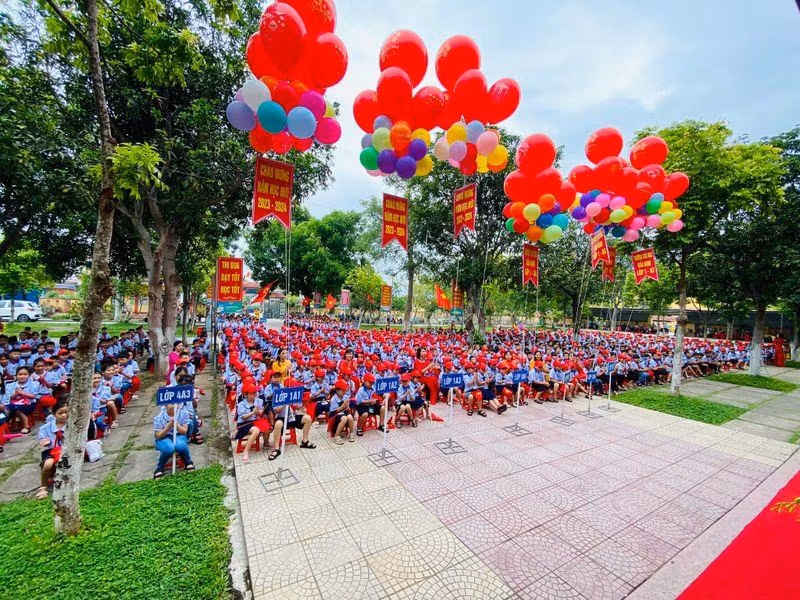 Lễ khai giảng tại Trường Tiểu học Hải Anh, huyện Hải Hậu năm học 2023-2024. 