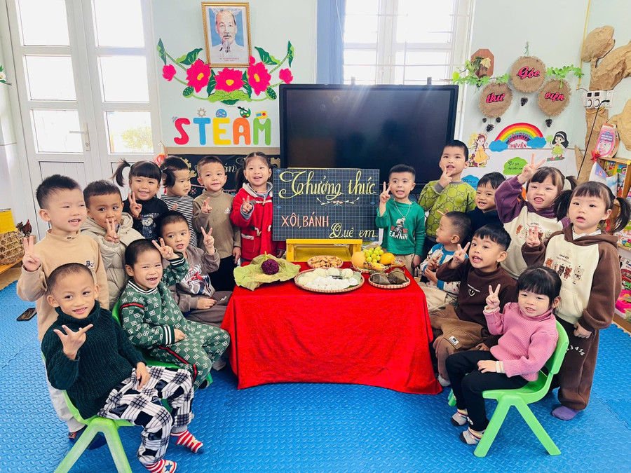 Học sinh Trường Mầm non Bình Liêu 1, xã miền núi Bình Liêu.