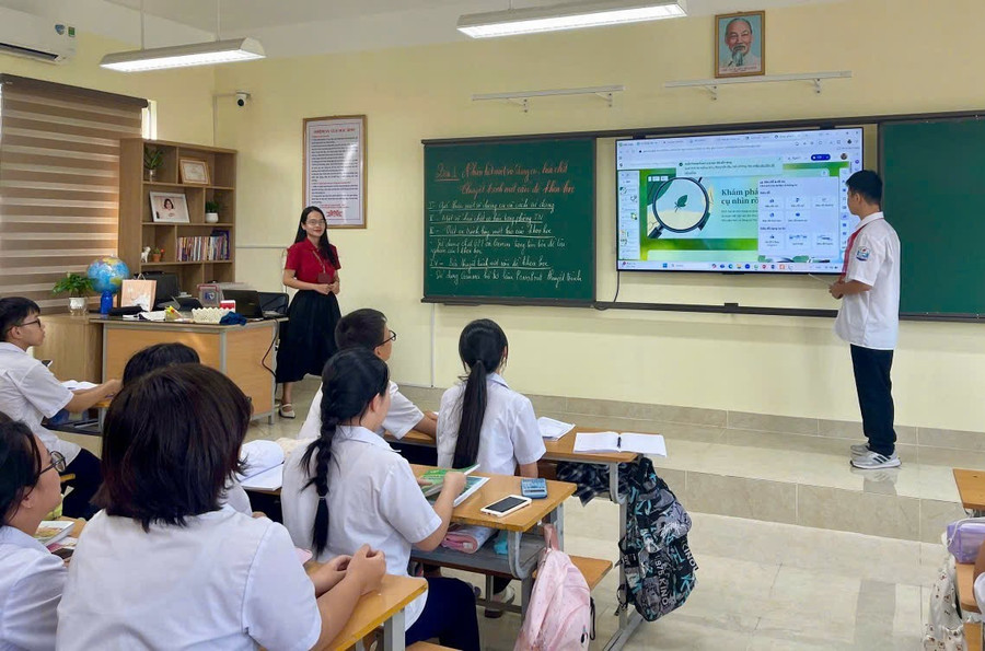 Một tiết học tại Trường THCS Trọng Điểm.