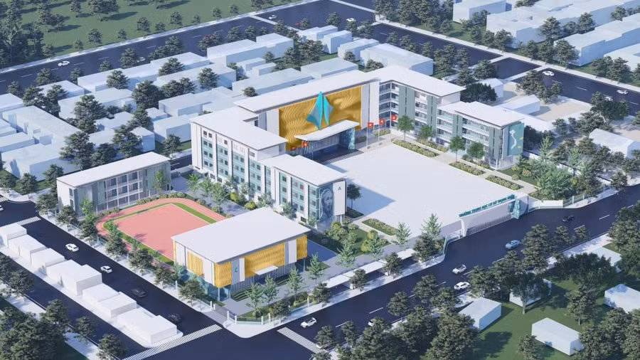 Phối cảnh Trường THCS Trọng Điểm sau khi được xây mới.