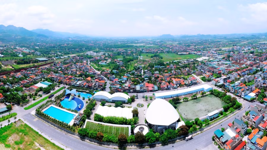 Trung tâm TP Đông Triều nhìn từ trên cao.