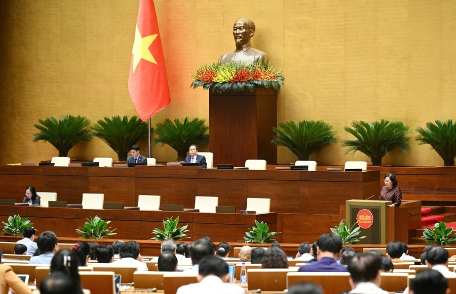 Toàn cảnh phiên họp sáng 20/5. 