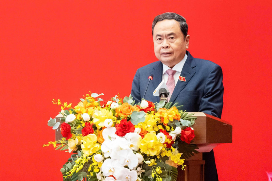 Chủ tịch Quốc hội Trần Thanh Mẫn phát biểu khai mạc Hội thảo. (Ảnh: Phạm Thắng)