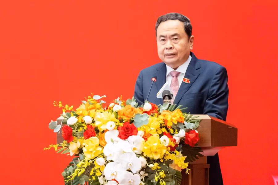 Chủ tịch Quốc hội Trần Thanh Mẫn phát biểu khai mạc Hội thảo. (Ảnh: Phạm Thắng)