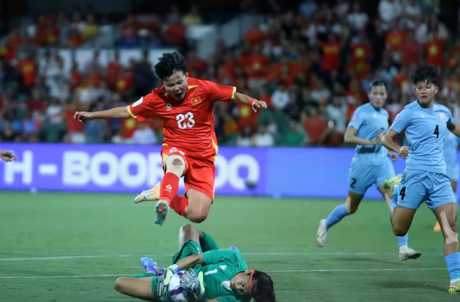 Đội tuyển nữ Việt Nam (23) thua 0-1 trước Đài Loan (Trung Quốc), lượt trận thứ hai bảng C, Vòng chung kết Asian Cup nữ 2026. Ảnh: INT.