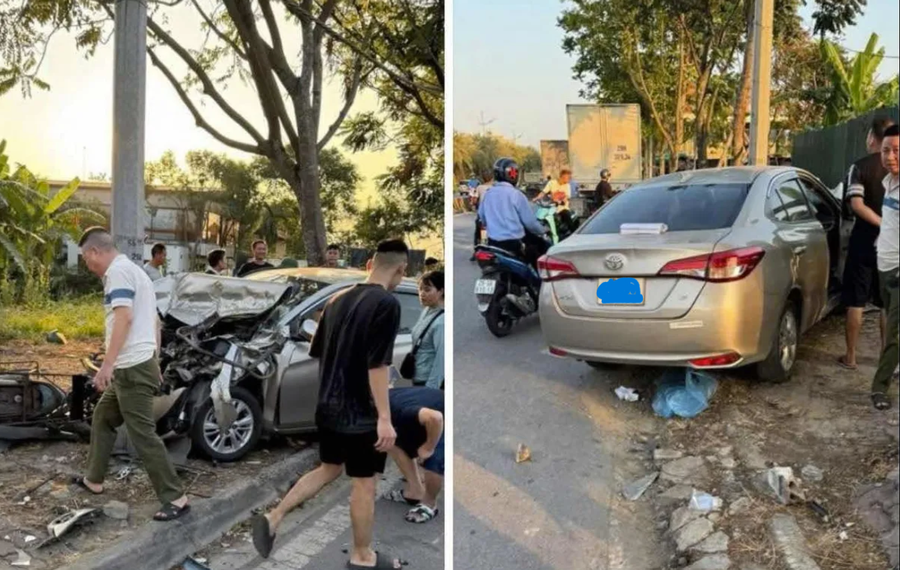 Hiện trường vụ tai nạn do Ma Vũ Duy gây ra.