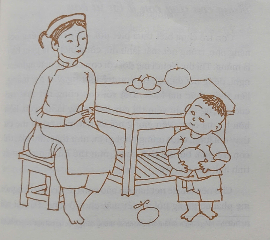 Minh họa sinh động trong cuốn sách 'Gia đình giáo dục - Phép dạy con'. Ảnh: Bình Thanh