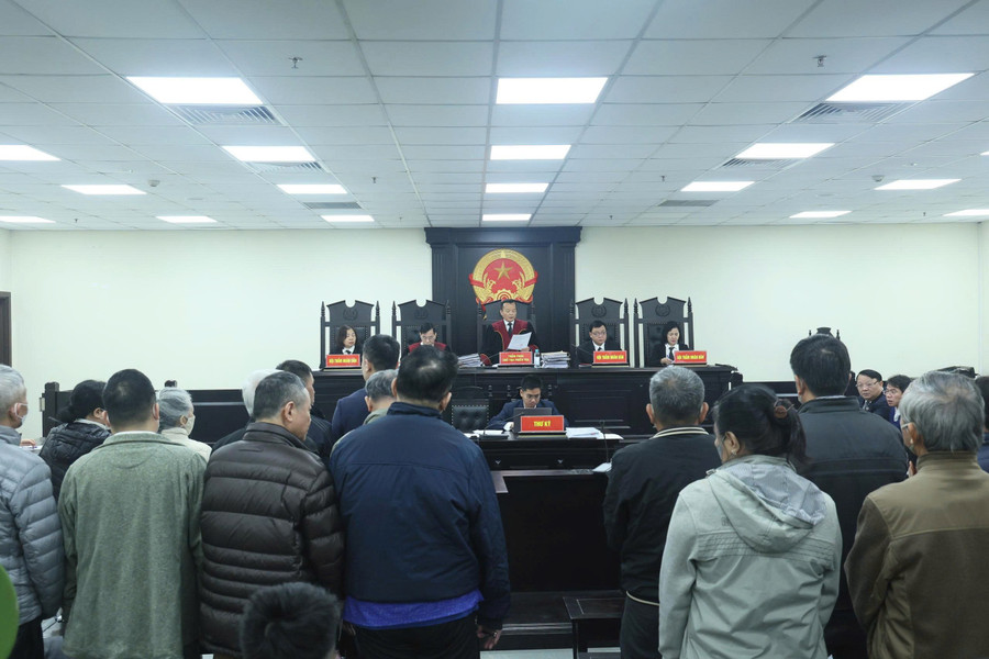 Toàn cảnh phiên xét xử vụ án.