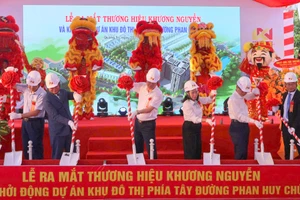 Nghi thức khởi công dự án nhà ở xã hội.