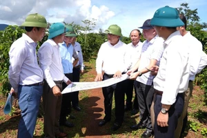 Ông Trần Phong – Chủ tịch UBND tỉnh Quảng Trị kiểm tra công tác chuẩn bị xây dựng trường nội trú ở xã Hướng Phùng.