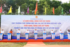 Tỉnh Quảng Trị vừa khởi công đồng loạt 11 dự án Trường phổ thông nội trú liên cấp tiểu học và THCS tại các xã biên giới.