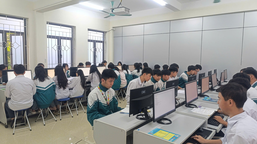 Trường THPT Lê Quý Đôn (Trấn Yên, Yên Bái) sẵn sàng cơ sở vật chất cho kỳ khảo sát PISA 2025 được thực hiện trên máy tính.