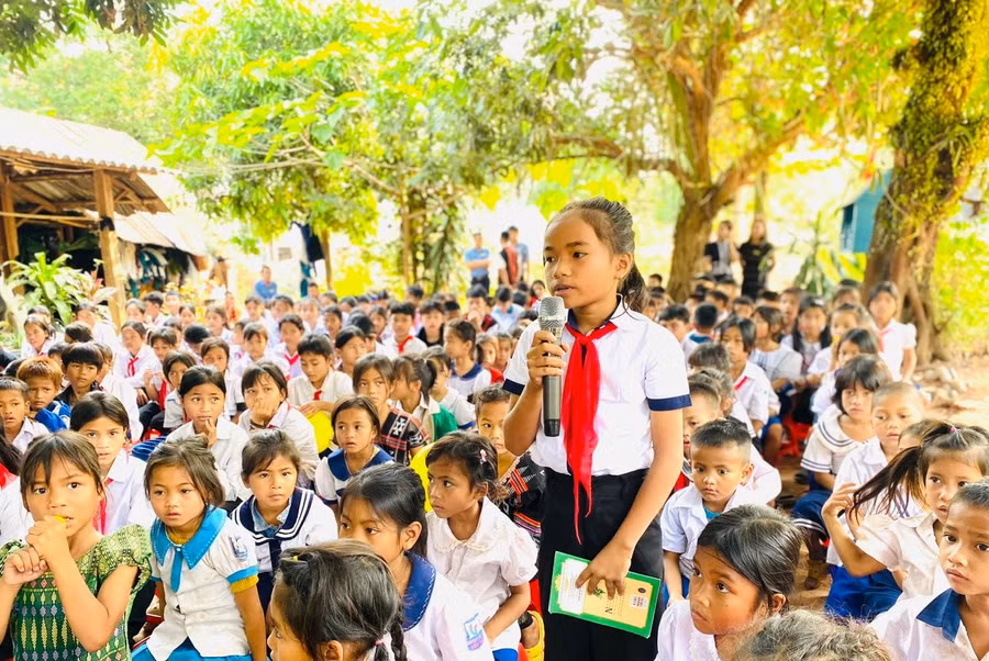 Học sinh Trường TH-THCS A Xing, Hướng Hóa, Quảng Trị.