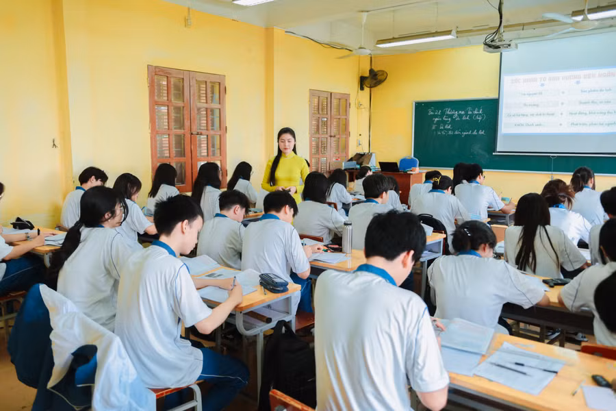 Giờ học tại Trường THPT chuyên Nguyễn Trãi (TP.Hải Phòng).