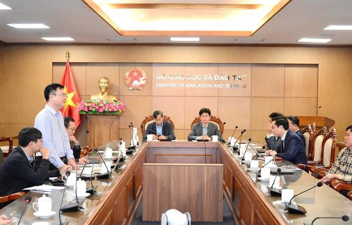 Các đại biểu dự tập huấn tại điểm cầu Bộ GD&ĐT.