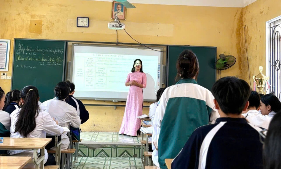 Giờ học tại Trường THPT Trần Quang Khải (Hưng Yên).