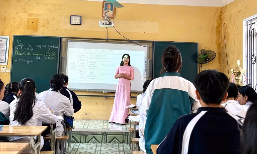 Giờ học tại Trường THPT Trần Quang Khải (Hưng Yên).