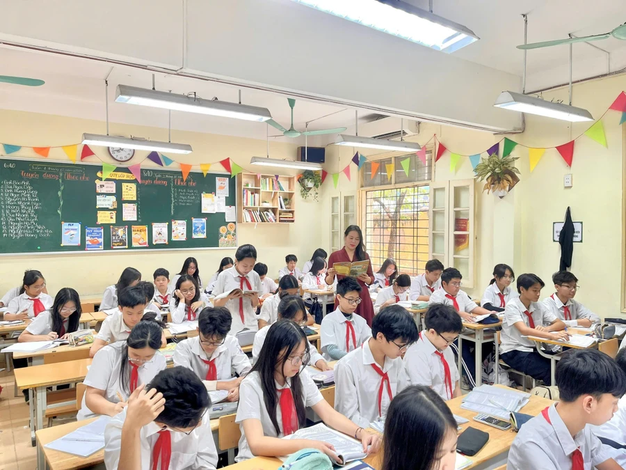 Học sinh Trường THCS Đống Đa (quận Đống Đa, Hà Nội).