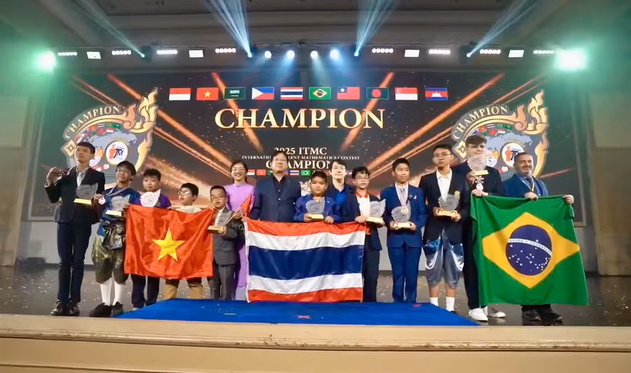 Học sinh Việt Nam được vinh danh tại lễ trao giải Cuộc thi Tìm kiếm tài năng Toán học quốc tế (ITMC) 2025.
