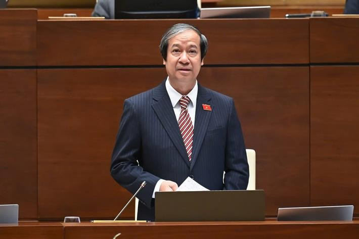 Bộ trưởng Bộ GD&ĐT Nguyễn Kim Sơn phát biểu tại phiên thảo luận. bt-nguyen-kim-son.jpg
