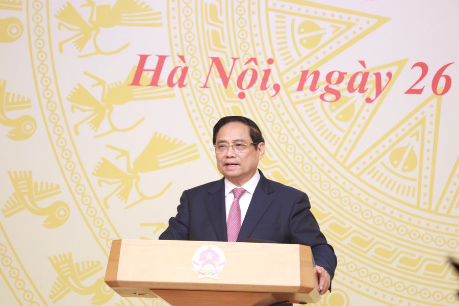 Thủ tướng Phạm Minh Chính phát biểu tại buổi gặp mặt, biểu dương các học sinh đoạt giải tại các kỳ thi quốc tế năm 2025.