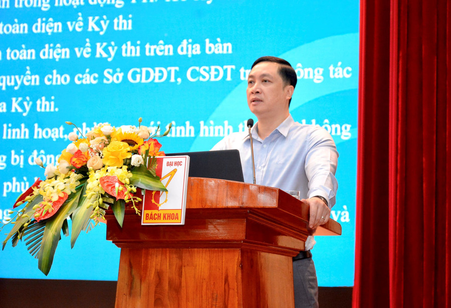Ông Nguyễn Đức Cường, Chánh Thanh tra Bộ GD&ĐT phát biểu tại Hội nghị tập huấn. dsc5346.jpg