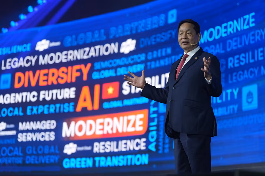 Ông Trương Gia Bình - Chủ tịch HĐQT Tập đoàn FPT phát biểu.