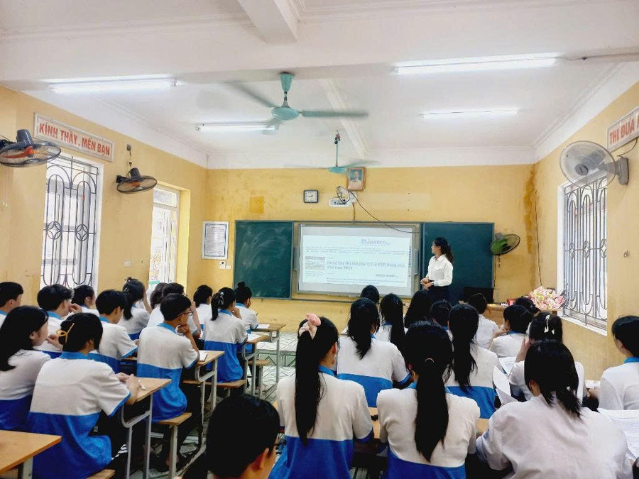Giờ học tại Trường THPT Trần Quang Khải (Triệu Việt Vương, Hưng Yên). 