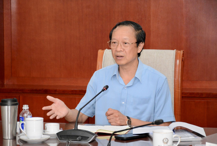 Thứ trưởng Thường trực Phạm Ngọc Thưởng phát biểu tại buổi làm việc. tt-thuong.jpg