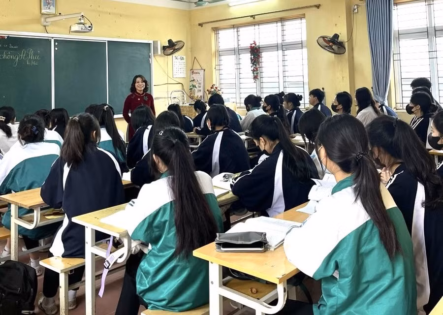 Học sinh Trường THPT Trần Quang Khải (Hưng Yên).