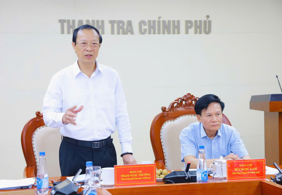 Thứ trưởng Bộ GD&ĐT Phạm Ngọc Thưởng phát biểu. thanh-tra-3.jpg