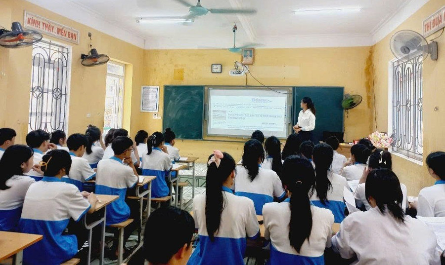Giờ học tại Trường THPT Trần Quang Khải (Hưng Yên).