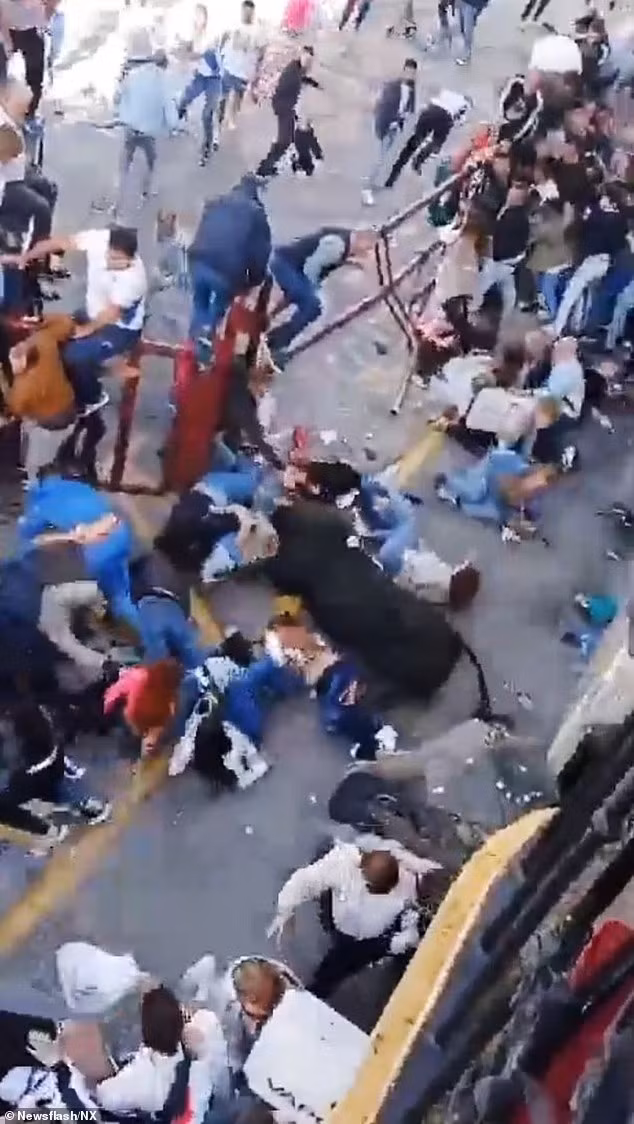 Con bò đầu tiên được thả ra là Infinito - nặng hơn nửa tấn. Đoạn video gây hồi hộp cho thấy Infinito ngay lập tức lao thẳng đến rào chắn an toàn gần đó và lao thẳng vào đám đông kinh hoàng. khoanh-khac-bo-tot-hung-du-lao-vao-tre-em-tai-le-hoi-phuc-sinh-2.jpg