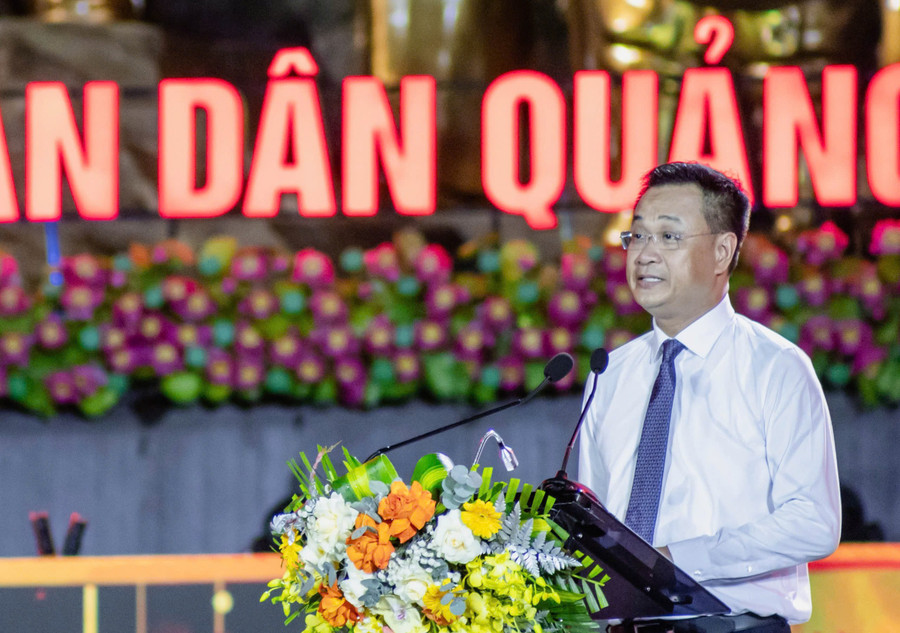 Ông Lê Ngọc Quang - Bí thư Tỉnh ủy Quảng Trị nhấn mạnh, Quảng Trị đang vươn mình trở thành một vùng đất hội tụ nhiều tiềm năng. (Ảnh: Vĩnh Quý). 5ccb08f887e70cb955f6.jpg