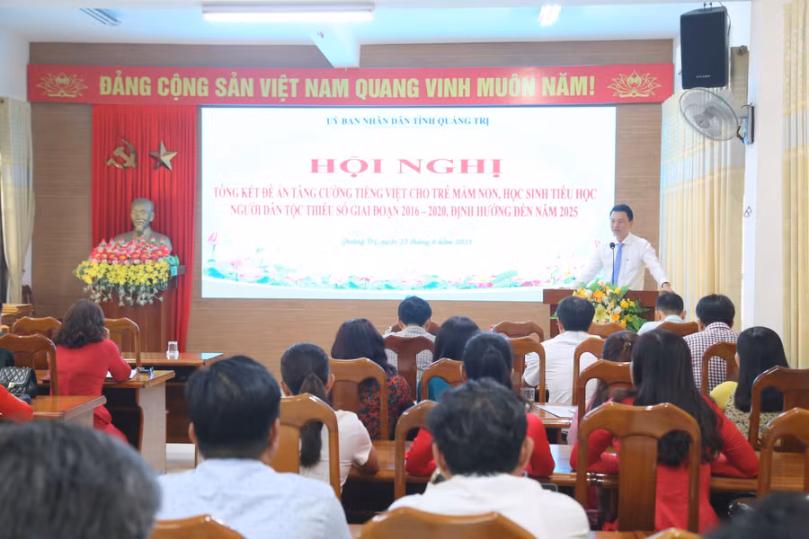Sở GD&ĐT Quảng Trị tổ chức Hội nghị tổng kết đề án tăng cường tiếng Việt (TCTV) cho trẻ mầm non, học sinh tiểu học người dân tộc thiểu số.