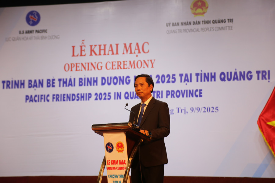 Ông Hoàng Nam- Phó Chủ tịch thường trực UBND tỉnh Quảng Trị phát biểu khai mạc. hoa-ky-6.jpg