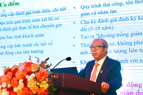 GS.TSKH Bành Tiến Long, nguyên Thứ trưởng Bộ GD&ĐT phát biểu.