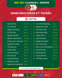 Danh sách cầu thủ 14 đội bóng dự V-League 2023/24