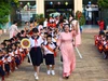 Học sinh Trường Tiểu học Bùi Văn Mới (Phước Long, TPHCM) trong ngày khai giảng năm học mới 2025 - 2026. Ảnh: NTCC
